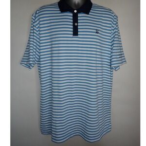 Peter Millar Mens Crown Crafted The Breakers Golf Polo Shirt Blue Striped XXL